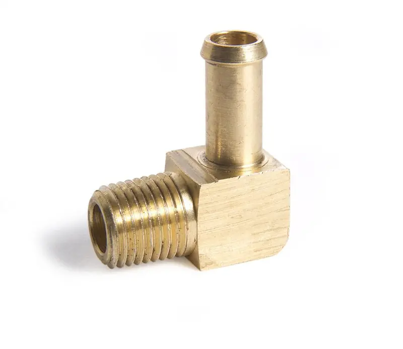 Be Cool 72000 90-Degree Brass Radiator Elbow Fitting – 1/4 Npt X 3/8 Hose 1