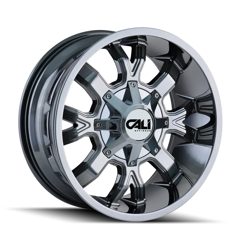 Cali Off-Road 9104-22176C Chrome Off-Road Wheel – 22X10 Inch, 8-Lug, -19Mm Offset, 130.8Mm Bore 1