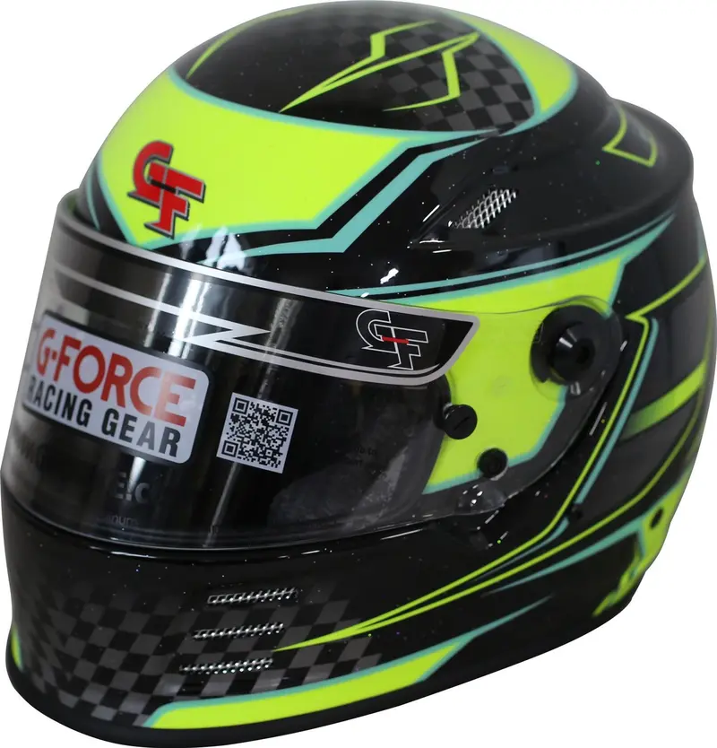 G-Force Revo Helmet – Sa2020 Certified, Medium Yellow With Graphic Design 1